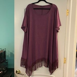 Bloomchic Plum Fringe Tunic Tee